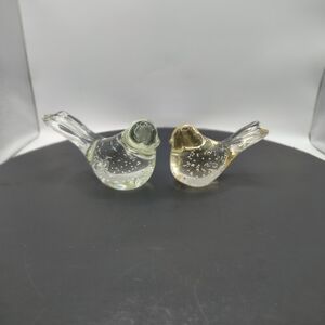 Elegant Glass Bird Figurines - Set of 2